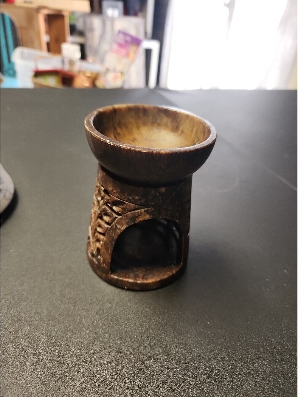 Carved Soapstone Elephant Oil Burner Jodhpuri India Candle!.
